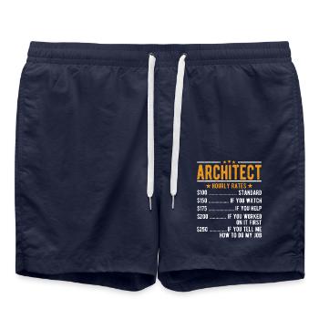Salaire horaire d’architecte - Short de bain - bleu marine - Devant - AI Model Male 185 light (185cm)