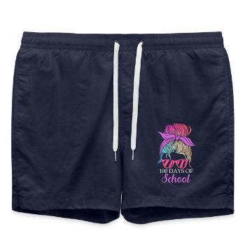 École de 100 jours Enseignante éduquée féministe - Short de bain - bleu marine - Devant - AI Model Male 185 light (185cm)