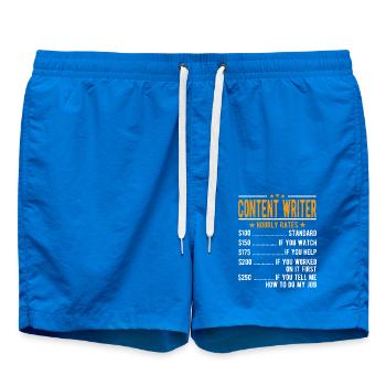 Content Author Hourly Wage - Swim Trunks - cobalt blue - Front