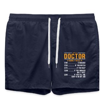 Arzt Stundenlohn - Badeshorts - French Navy - Vorne - AI Model Male 185 light (185cm)