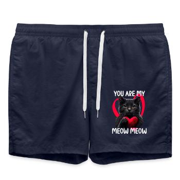 You are my Meow Meow Katze - Badeshorts - French Navy - Vorne - AI Model Male 185 light (185cm)