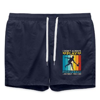 I don't always play pickleball sports game - Swim Trunks - french navy - Front - AI Model Male 185 light (185cm)