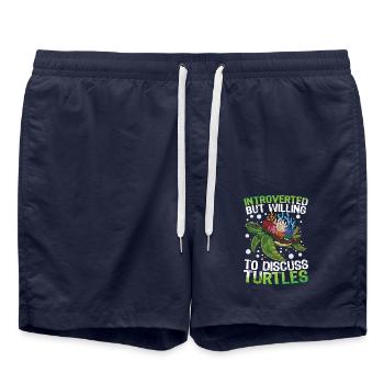 INTROVERTED BUT WILLING TO DISCUSS TURTLES - Badeshorts - French Navy - Vorne - AI Model Male 185 light (185cm)