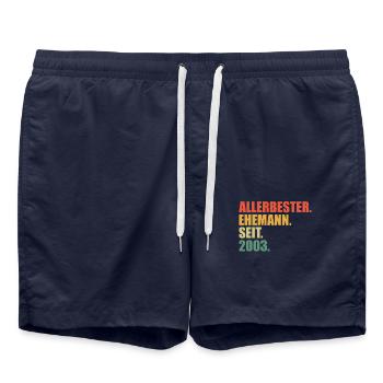20. Hochzeitstag Bester Ehemann seit 2003 - Badeshorts - French Navy - Vorne - AI Model Male 185 light (185cm)