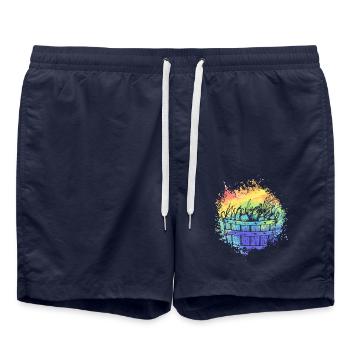 Corbeille de fruits végétalienne - Short de bain - bleu marine - Devant - AI Model Male 185 light (185cm)