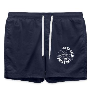 Violoniste Geige Geigenspieler - Short de bain - bleu marine - Devant - AI Model Male 185 light (185cm)