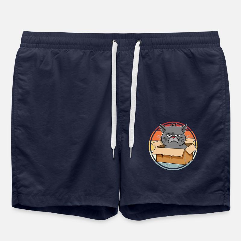 Cat in a box - Swim Trunks - french navy