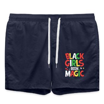 Black Girls Been Magic für Männer und Frauen - Badeshorts - French Navy - Vorne - AI Model Male 185 light (185cm)