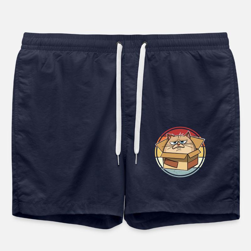 Cat in a box - Swim Trunks - french navy