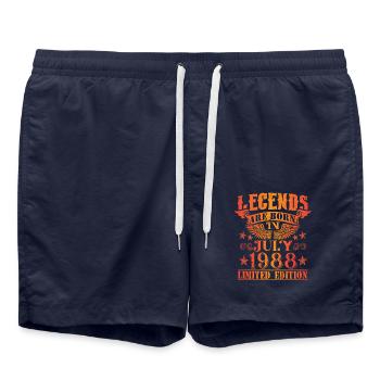 Geburtstag Juli 1988 Limited Edition Vintage - Badeshorts - French Navy - Vorne - AI Model Male 185 light (185cm)
