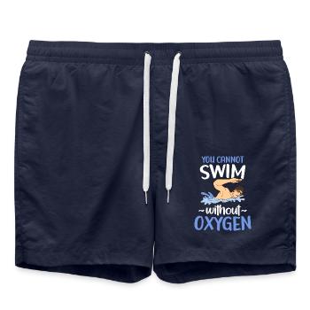 Vous ne pouvez pas nager sans oxygène - Short de bain - bleu marine - Devant - AI Model Male 185 light (185cm)