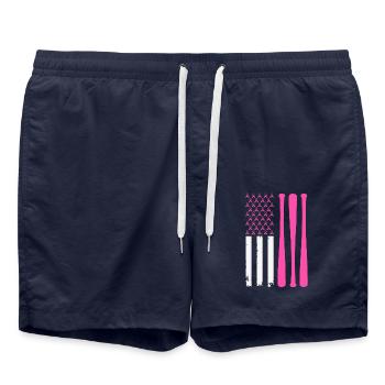 Sports de baseball américain - Short de bain - bleu marine - Devant - AI Model Male 185 light (185cm)