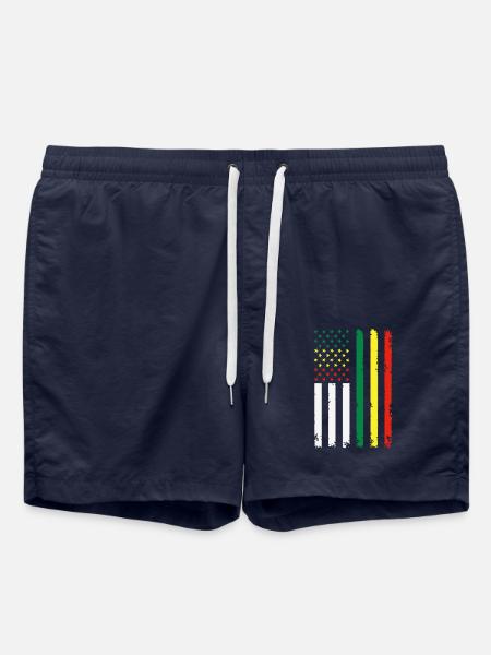 American Juneteenth Independence Flag - Swim Trunks - french navy