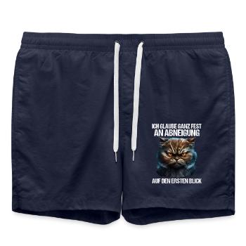 Katze Kätzchen Katzenhalter Katzen Sarkasmus - Badeshorts - French Navy - Vorne - AI Model Male 185 light (185cm)