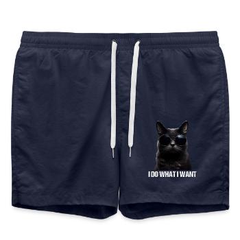 Katze Kätzchen Ich Mache Was Ich Will Katze - Badeshorts - French Navy - Vorne - AI Model Male 185 light (185cm)