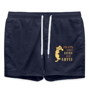 Chat je veux te mordre - Short de bain - bleu marine - Devant - AI Model Male 185 light (185cm)