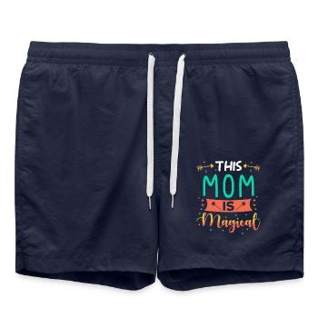 Mama Geschenk - Badeshorts - French Navy - Vorne - AI Model Male 185 light (185cm)