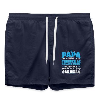 Papa on a essayé de te trouver le meilleur cadeau - Short de bain - bleu marine - Devant - AI Model Male 185 light (185cm)