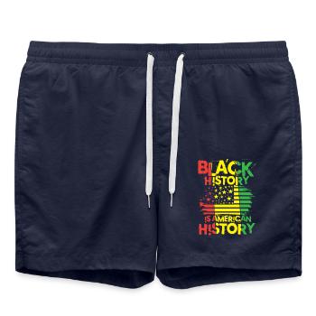 Black Histroy Month Stolz Afro Americkaner für - Badeshorts - French Navy - Vorne - AI Model Male 185 light (185cm)