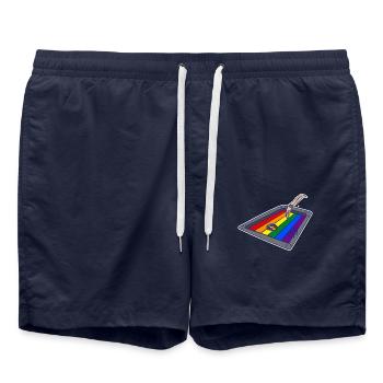 Lgbtq Regenbogen Stolz Schwimmbad Wassersport - Badeshorts - French Navy - Vorne - AI Model Male 185 light (185cm)