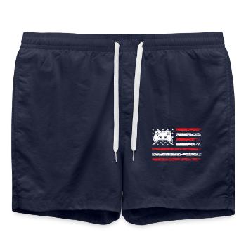 American Sports Flag Online Video Game Esports - Swim Trunks - french navy - Front - AI Model Male 185 light (185cm)