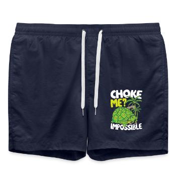 Schildkröten Spruch für Schildkrötenliebhaber - Badeshorts - French Navy - Vorne - AI Model Male 185 light (185cm)