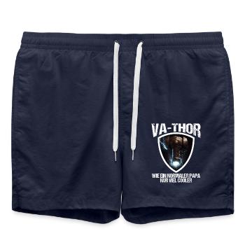 Papa Vathor Va Thor Vatertag Vatertagsgeschenk - Badeshorts - French Navy - Vorne - AI Model Male 185 light (185cm)