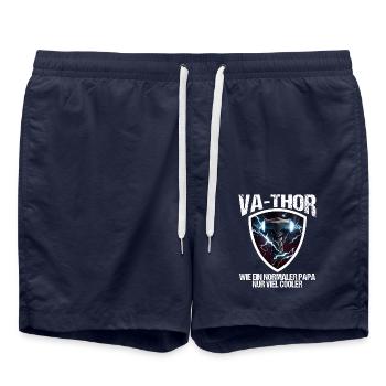 Papa Vathor Va Thor Vatertag Vatertagsgeschenk - Badeshorts - French Navy - Vorne - AI Model Male 185 light (185cm)