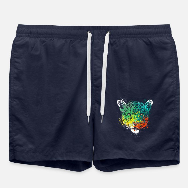 Splash Art Wildcat Cheetah Head - Short de bain - bleu marine
