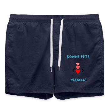 MAMIE. FÊTE DES MÈRES. BONNE FÊTE MAMIE. JE T'AIME - Short de bain - bleu marine - Devant - AI Model Male 185 light (185cm)
