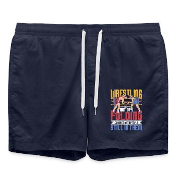 Wrestling The Art Of Folding Clothes - Badeshorts - French Navy - Vorne - AI Model Male 185 light (185cm)
