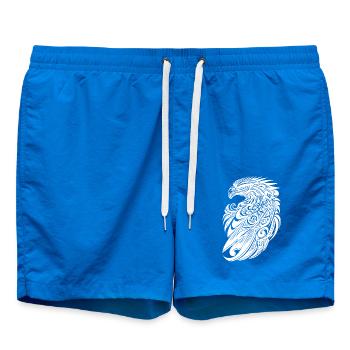 Eagle in Vintage Tattoo Tribal Feather Style - Swim Trunks - cobalt blue - Front