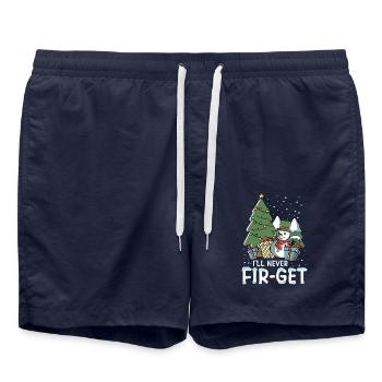 I'll Never FIR-GET für Männer Frauen und - Badeshorts - French Navy - Vorne - AI Model Male 185 light (185cm)