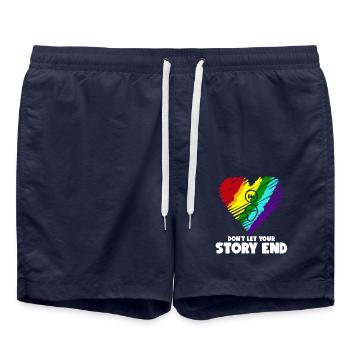 Life Matters Don't Let Your Story End Stress - Swim Trunks - french navy - Front - AI Model Male 185 light (185cm)