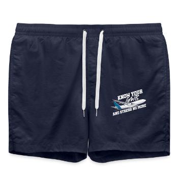 Mois de la connaissance de vos limites et de la sensibilisation au stress - Short de bain - bleu marine - Devant - AI Model Male 185 light (185cm)