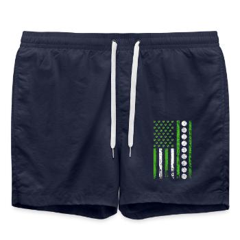 Amerikanischer Sport Flagge Natur Sportlich - Badeshorts - French Navy - Vorne - AI Model Male 185 light (185cm)