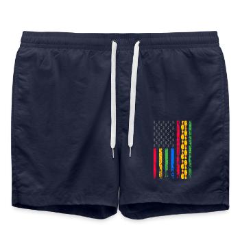 American sports flag - Swim Trunks - french navy - Front - AI Model Male 185 light (185cm)