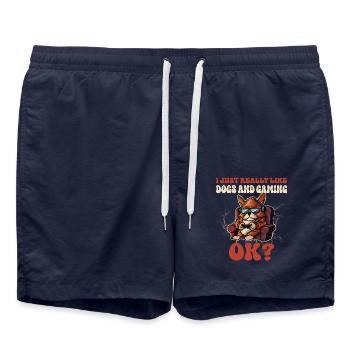 Gaming Gamer Gaming Gaming Dog - Swim Trunks - french navy - Front - AI Model Male 185 light (185cm)