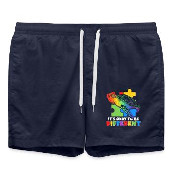 C’est normal d’être différent Autisme de la faune - Short de bain - bleu marine - Devant - AI Model Male 185 light (185cm)
