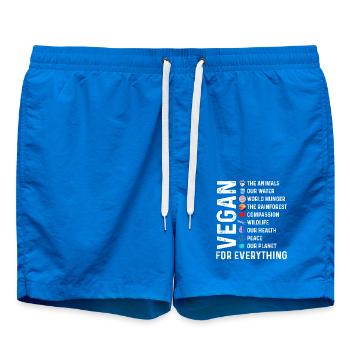 Vegan For Everything Nature Vegetarian Earth Day - Swim Trunks - cobalt blue - Front