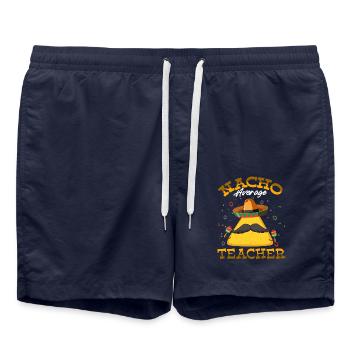 Nacho Average Teacher Bearded Tortilla Cinco De - Swim Trunks - french navy - Front - AI Model Male 185 light (185cm)