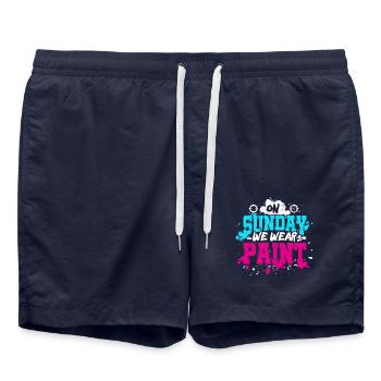 Le dimanche, nous portons la couleur Sports d’équipe du week-end - Short de bain - bleu marine - Devant - AI Model Male 185 light (185cm)
