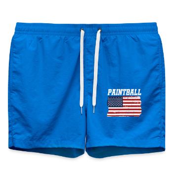 Paintball Patriotic American - Swim Trunks - cobalt blue - Front