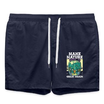 Die Natur Wieder Groß Machen Fruchttragender Baum - Badeshorts - French Navy - Vorne - AI Model Male 185 light (185cm)