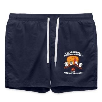 Marshmallows Rösten Und Erinnerungen Schaffen - Badeshorts - French Navy - Vorne - AI Model Male 185 light (185cm)