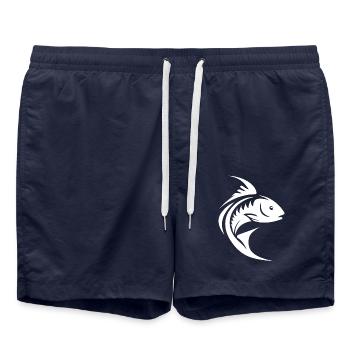 Schneller Sport Fisch Porträt Tattoo - Badeshorts - French Navy - Vorne - AI Model Male 185 light (185cm)