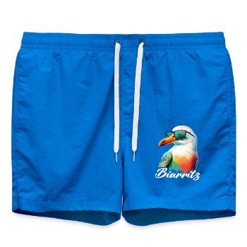 Biarritz vacances mouette colorée fraîche avec lunettes de soleil - Short de bain - cobalt blue - Devant