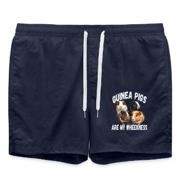 Guinea Pigs Are My Wheekness Meerschweinchen - Badeshorts - French Navy - Vorne - AI Model Male 185 light (185cm)