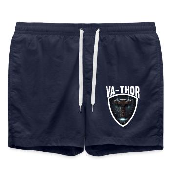 Papa Vathor Va Thor Vatertag Vatertagsgeschenk - Badeshorts - French Navy - Vorne - AI Model Male 185 light (185cm)