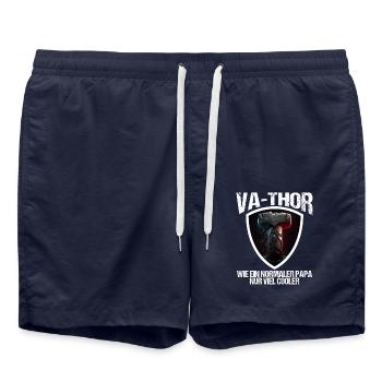 Papa Vathor Va Thor Vatertag Vatertagsgeschenk - Badeshorts - French Navy - Vorne - AI Model Male 185 light (185cm)
